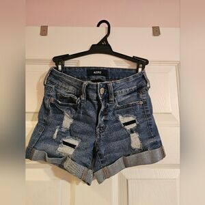 Aeropostale Blue Jean Shorts Distressed Cut-Off Style